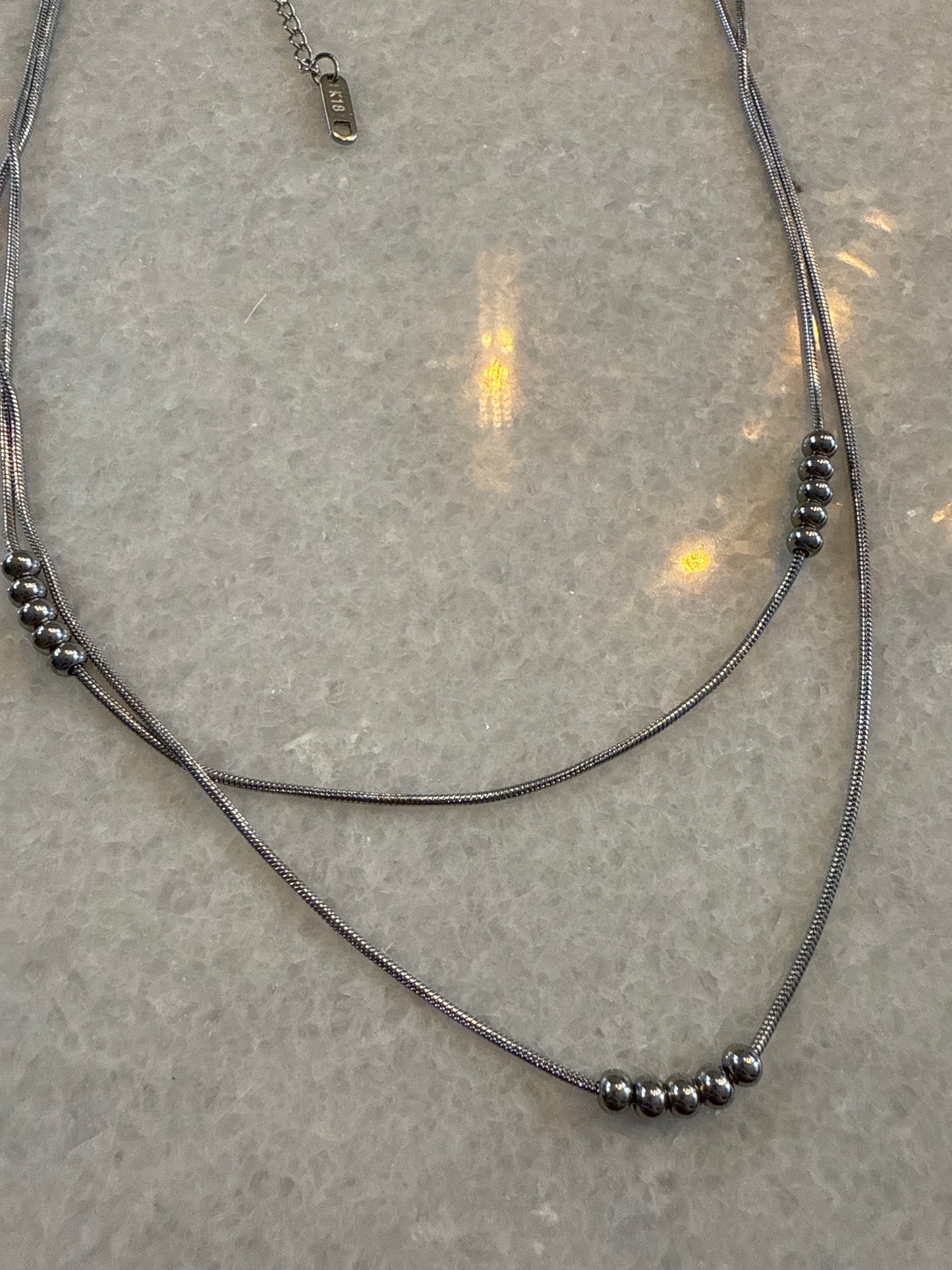 Ketting double dot zilver