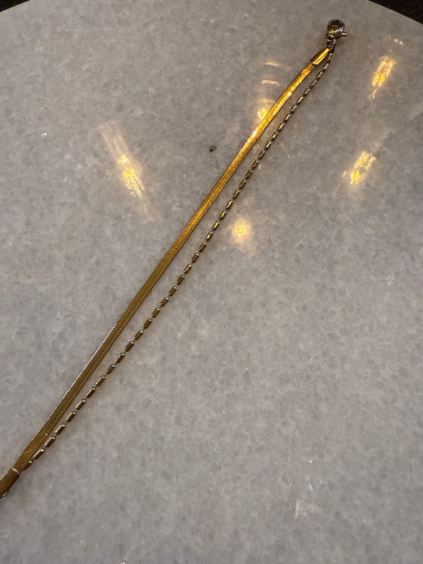 Armband goud flat chain