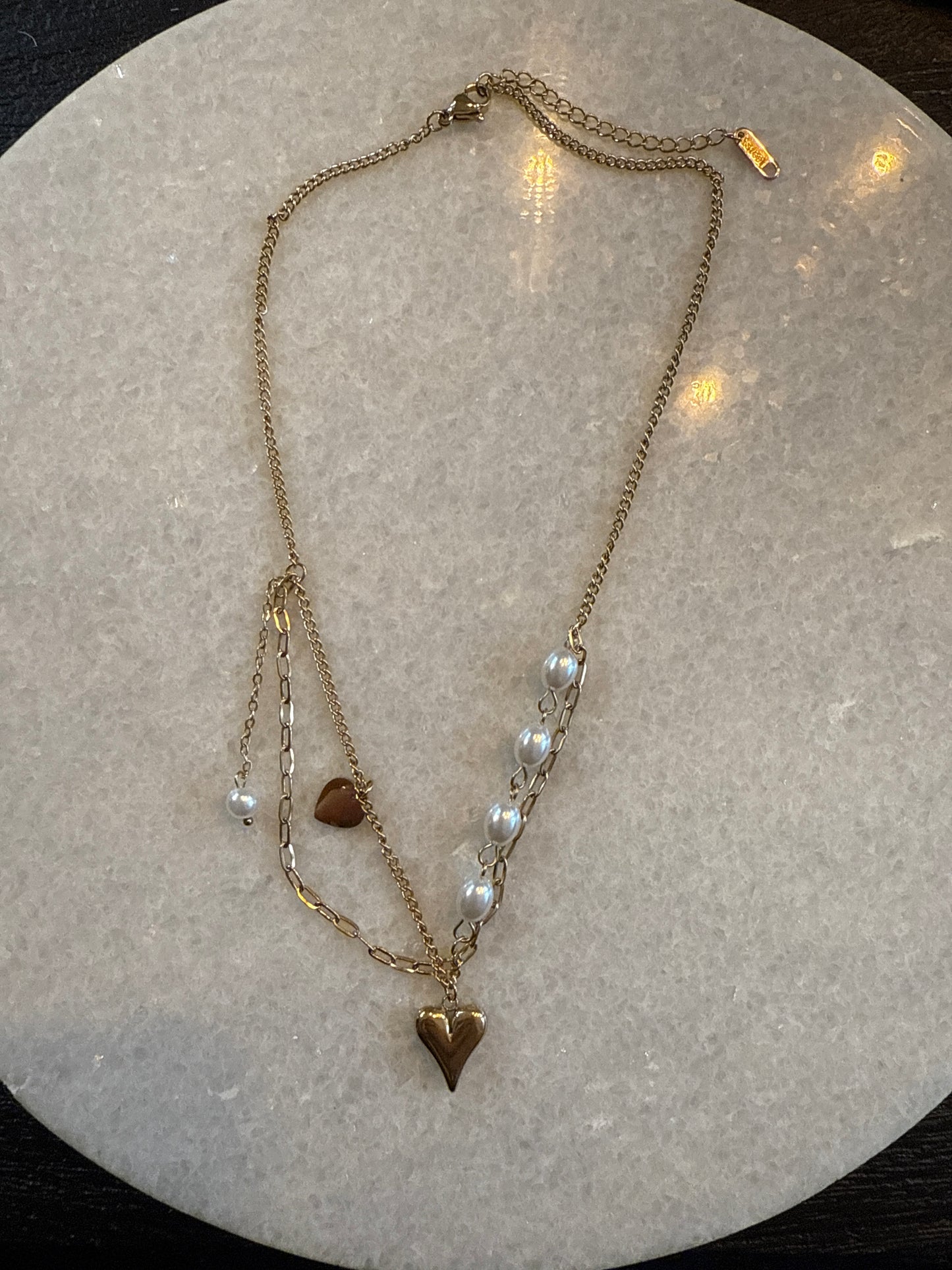 Ketting parel hart goud