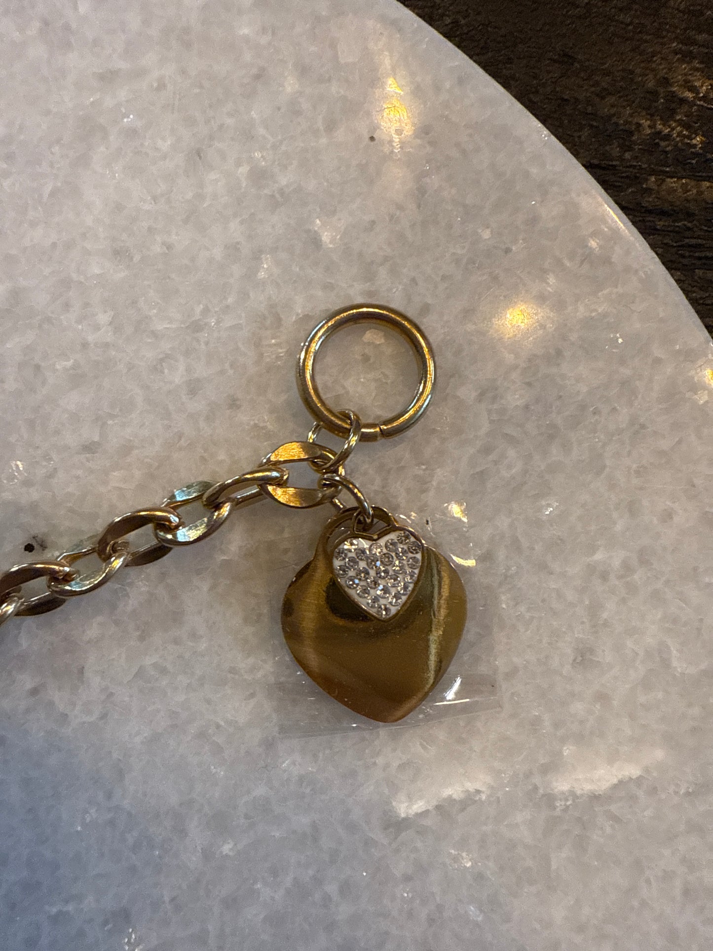 Armband hart steentjes goud