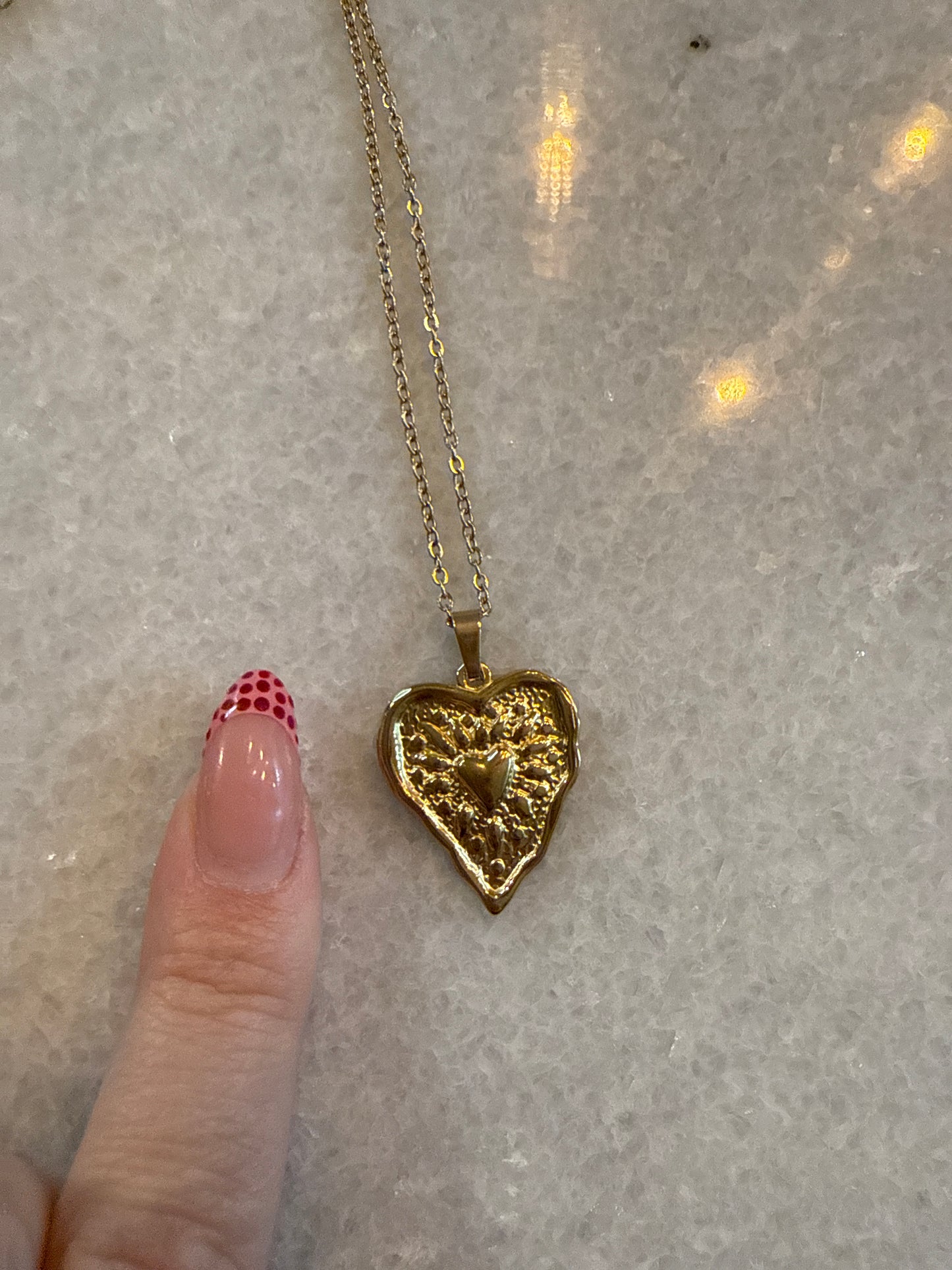 Ketting plat hart goud