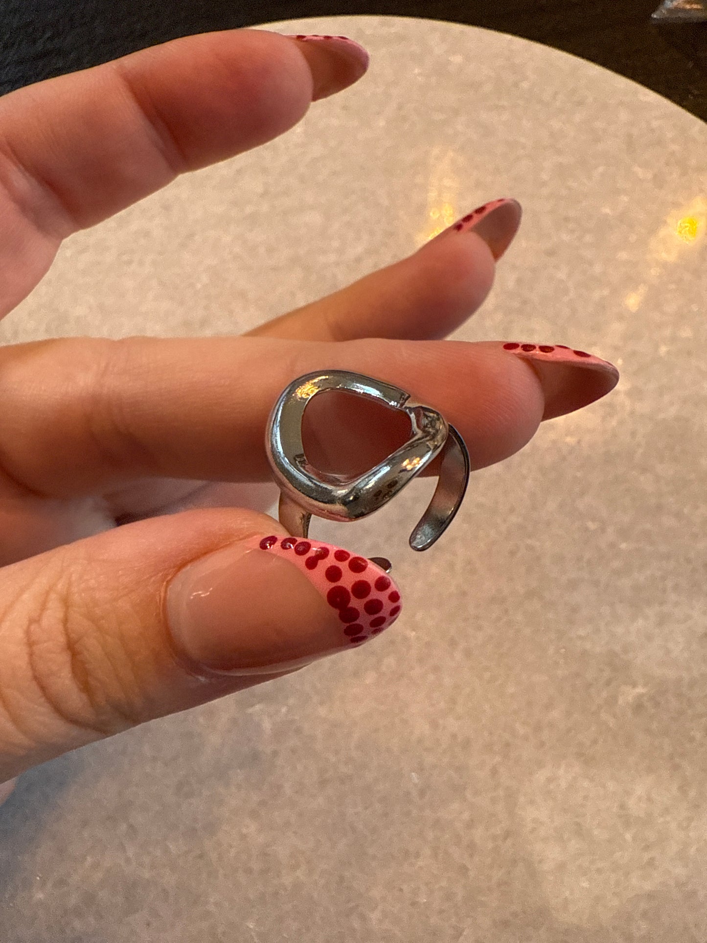 Ring open cirkel zilver