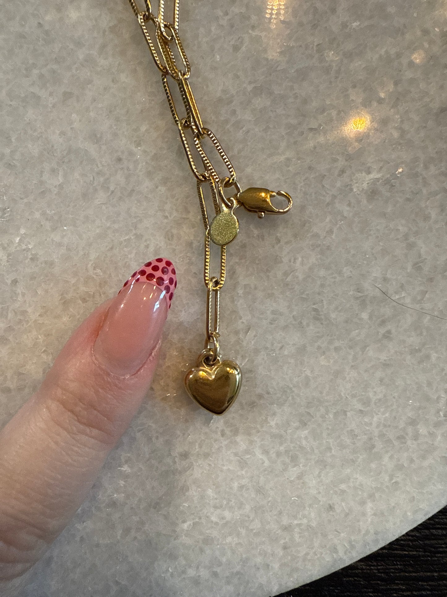 Ketting choker chain hart goud