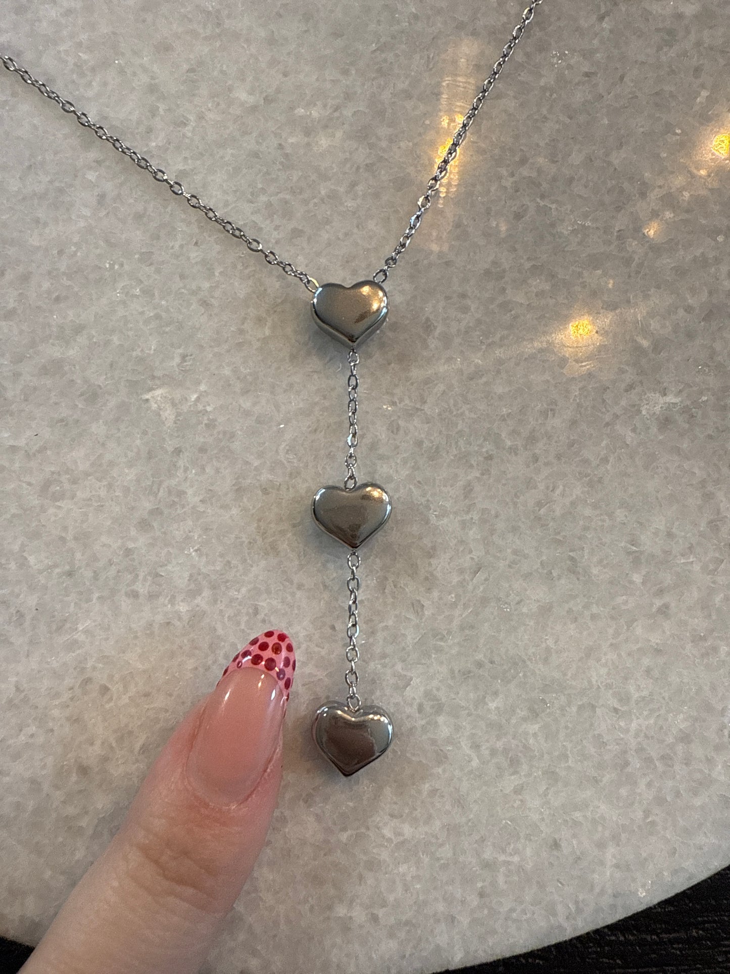 Ketting trippel hart zilver