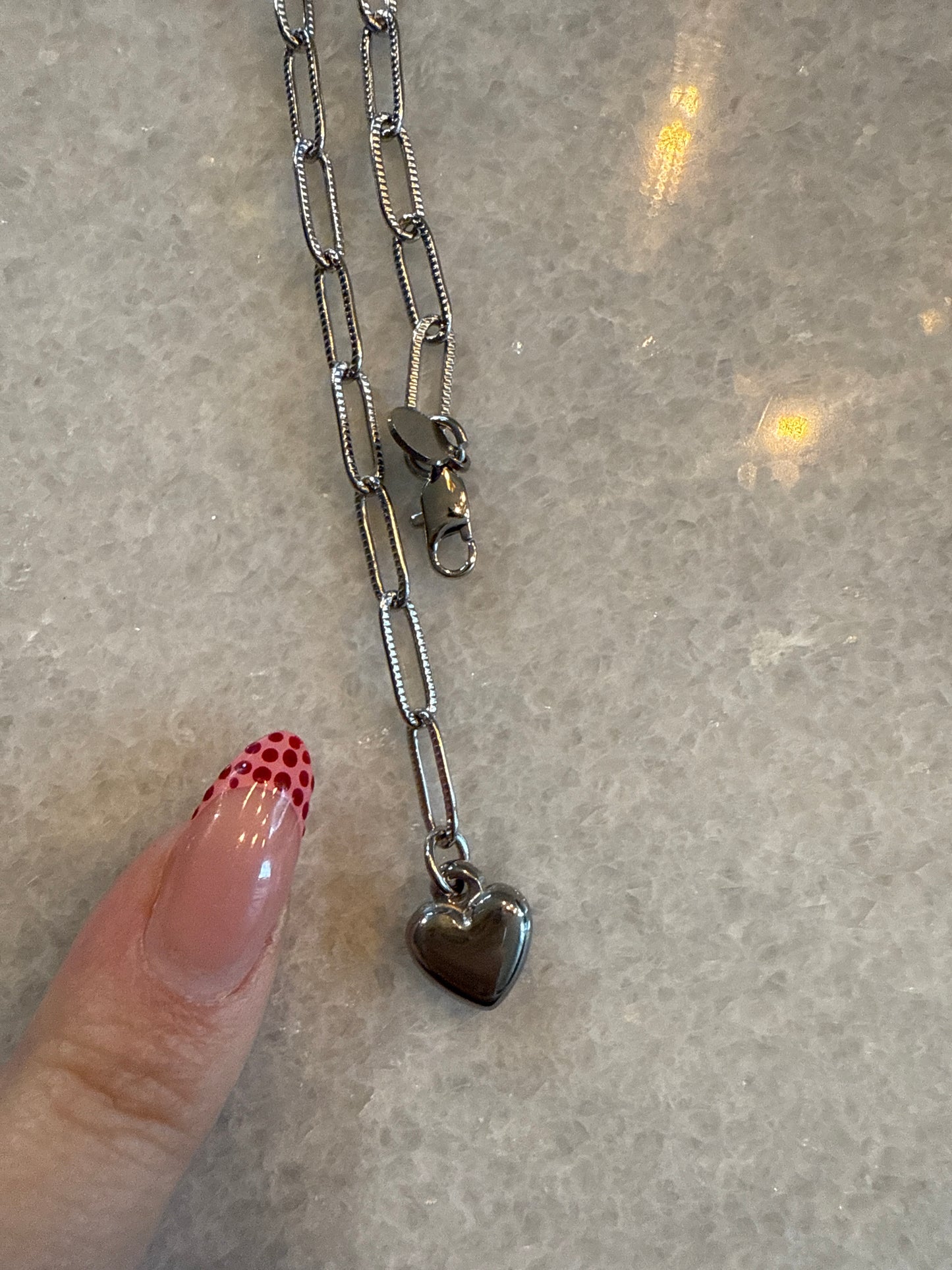 Ketting choker hart zilver