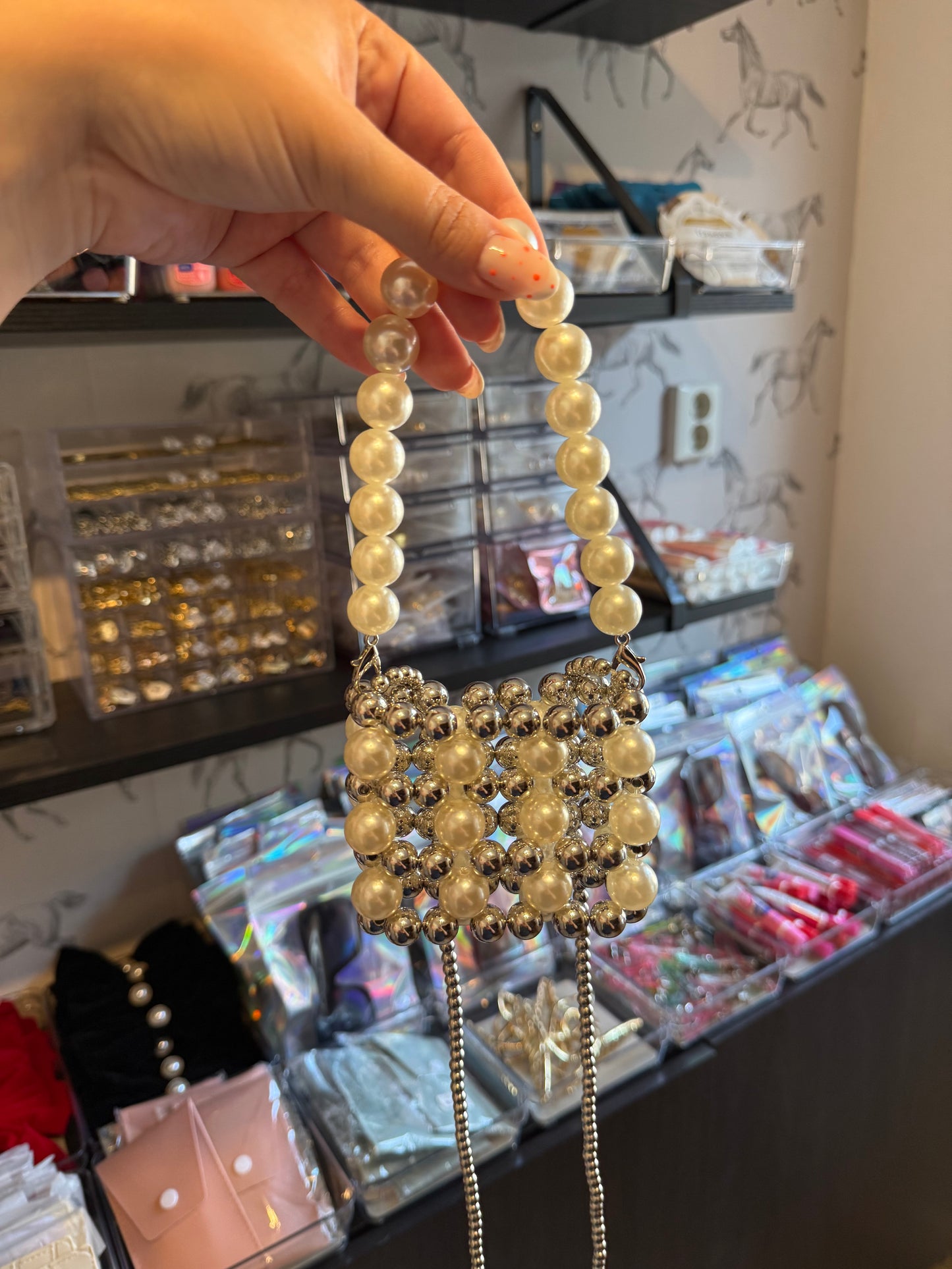 Mini Tasje Parels 🩶