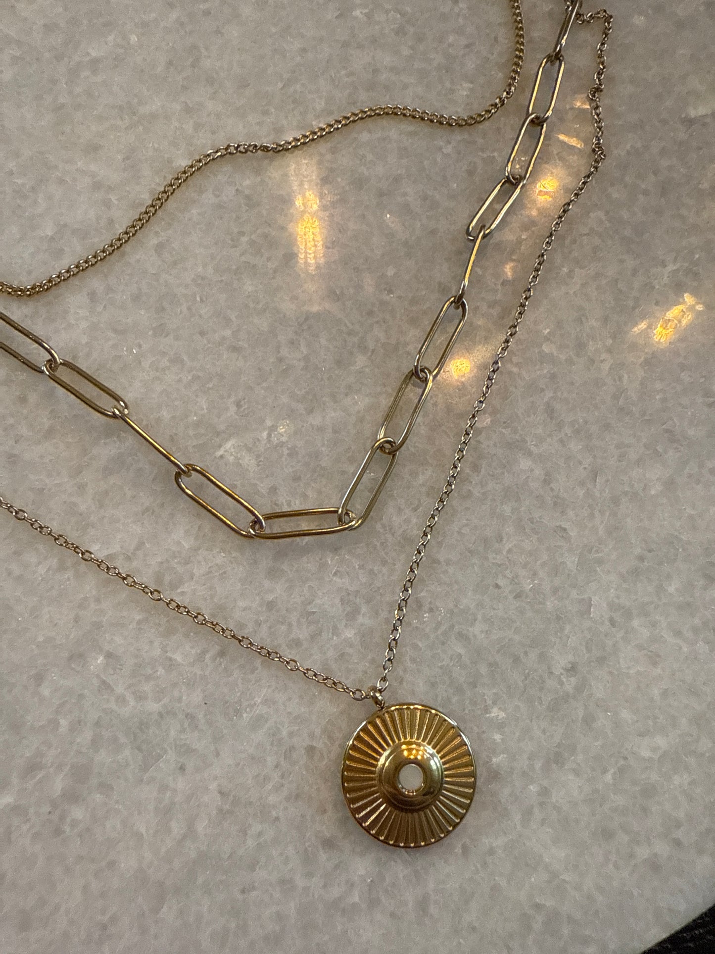 Ketting trippel chain goud