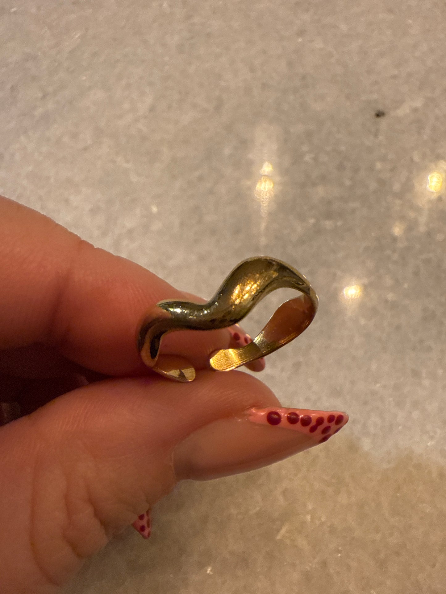 Ring mini wave goud