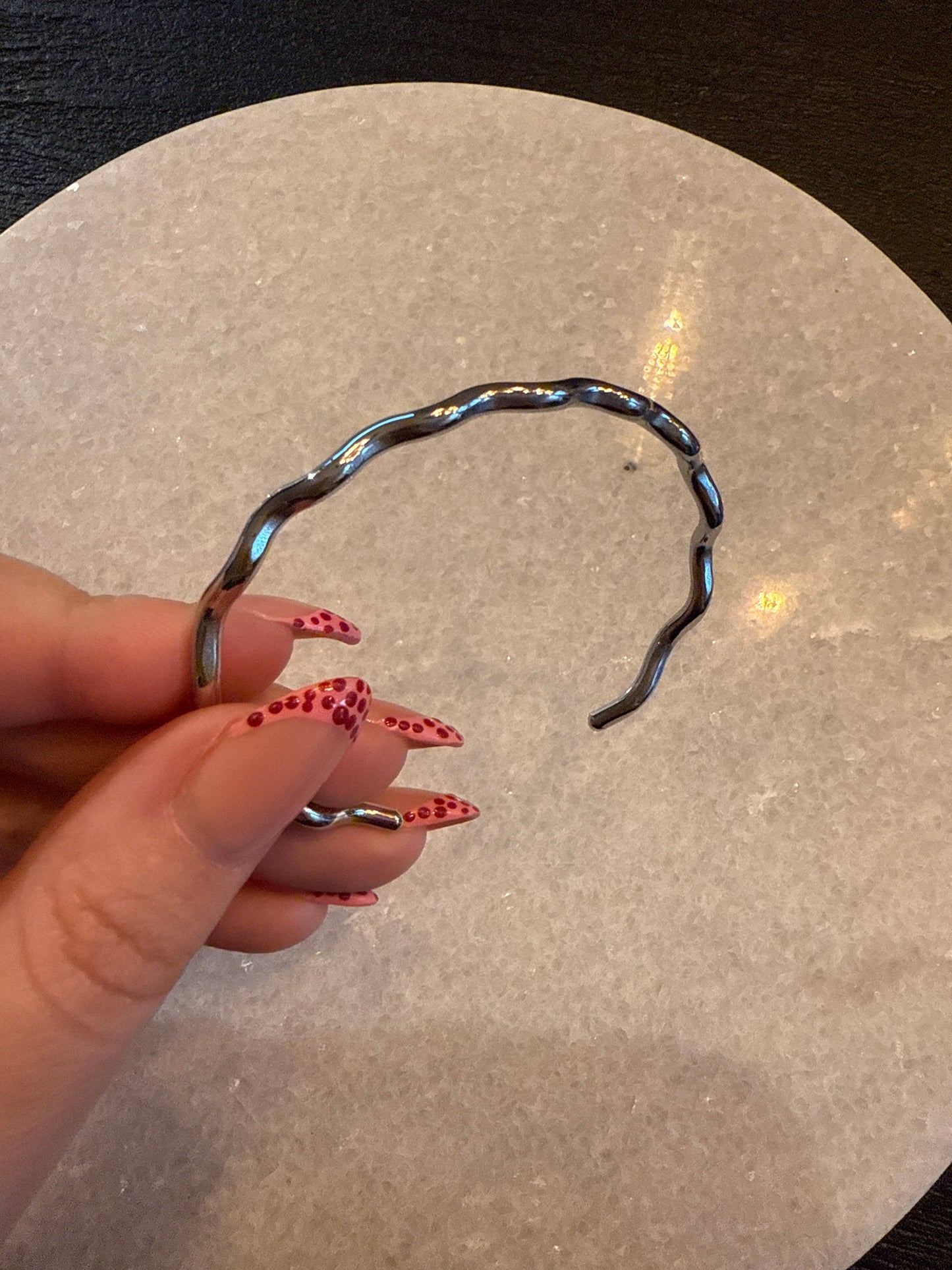 Bangle ribbed zilver