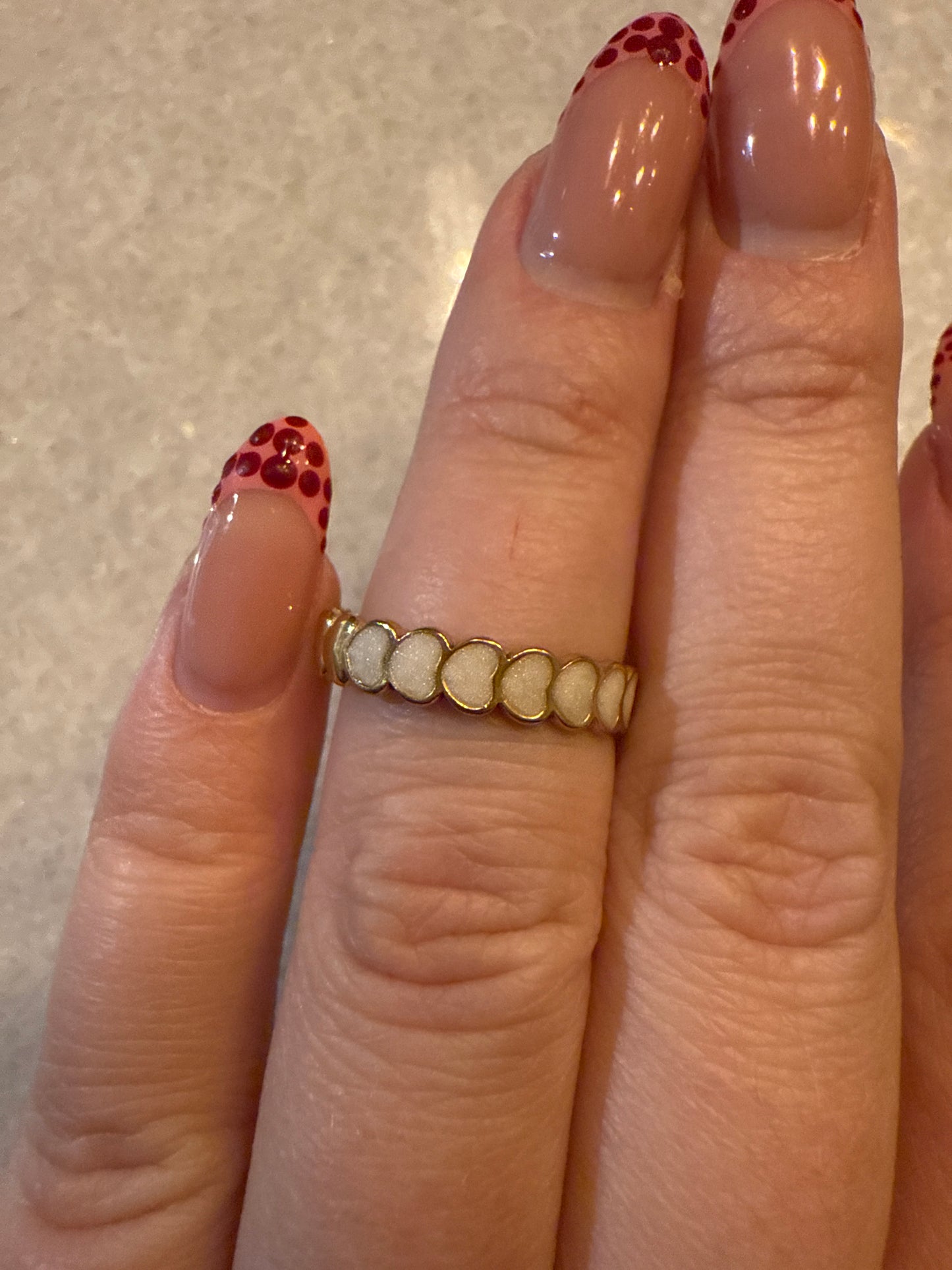 Ring multiple hearts wit goud