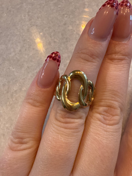 Ring open circles goud