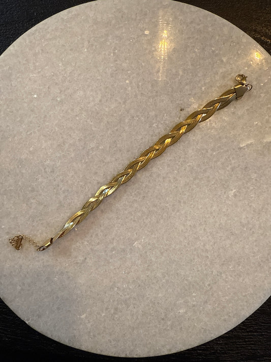 Armband gevlochten goud