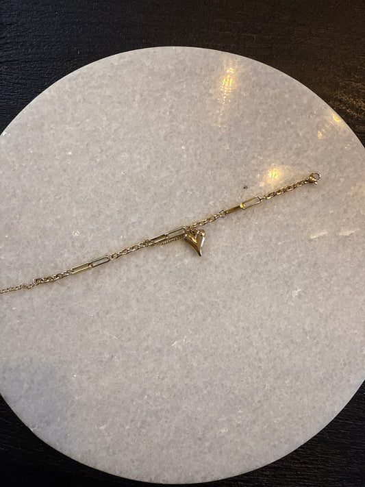 Armband chain hart goud