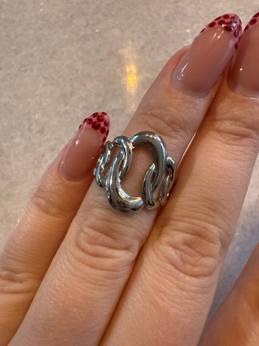 Ring open circles zilver