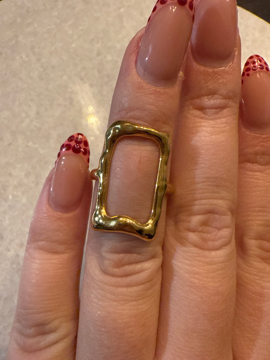 Ring open squares goud