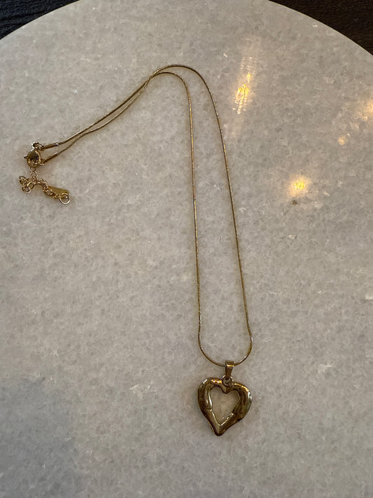 Ketting open hart goud