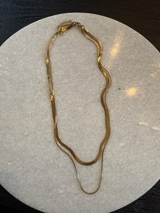 Ketting double chain goud