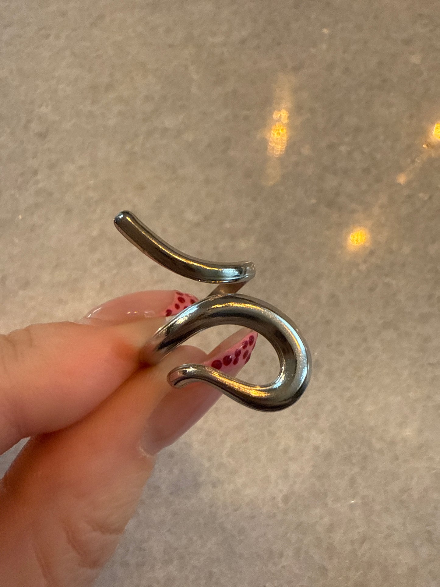 Ring open loop zilver