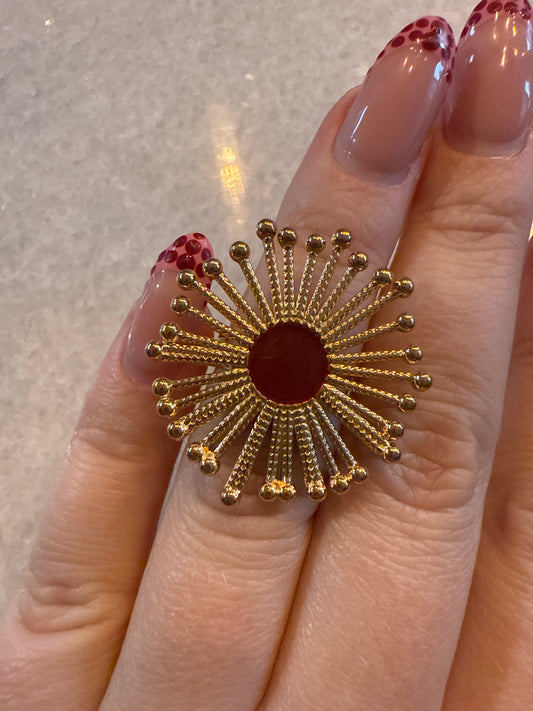 Ring dotted shine rood goud