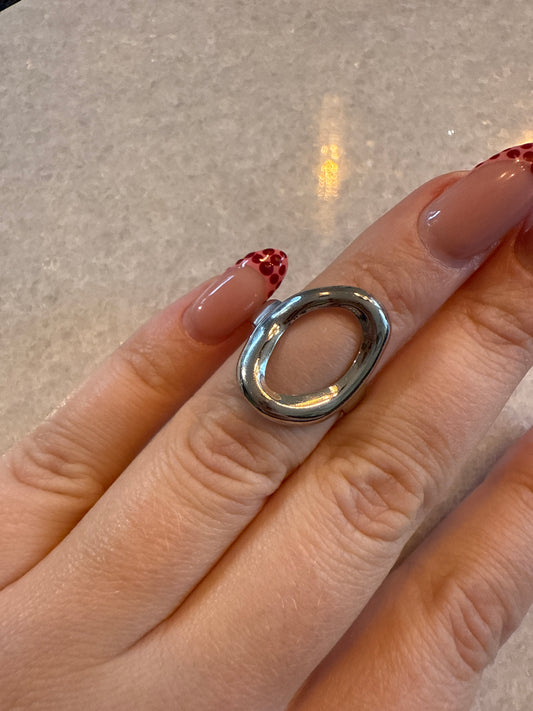 Ring open cirkel zilver