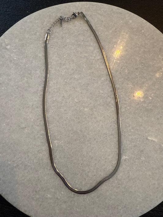 Ketting flat chain zilver