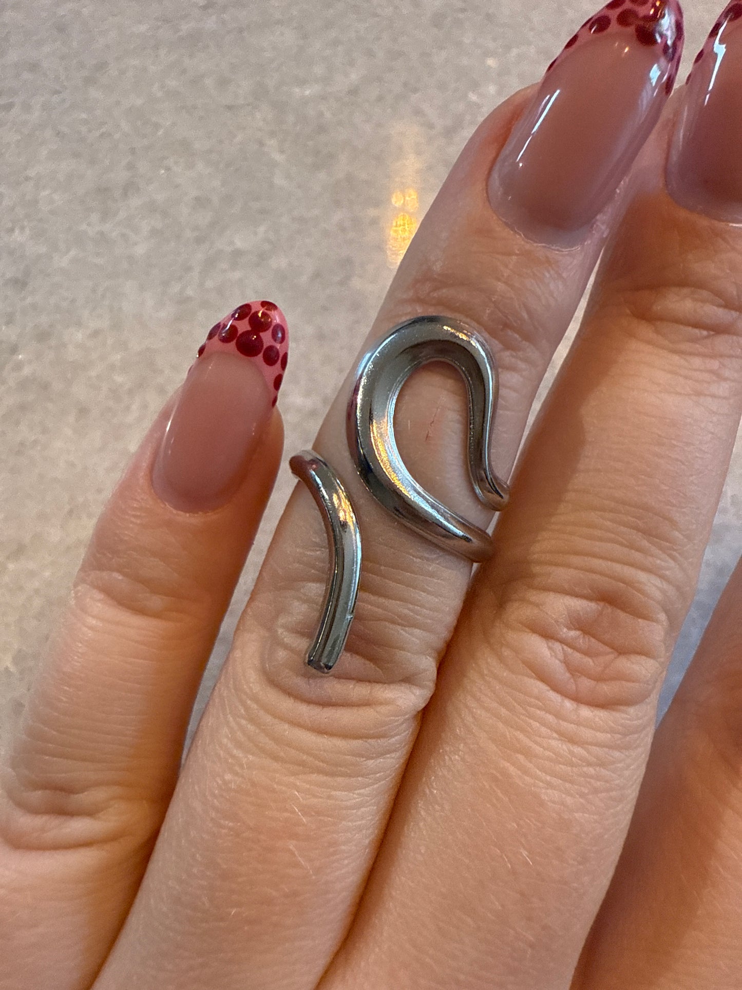 Ring open loop zilver