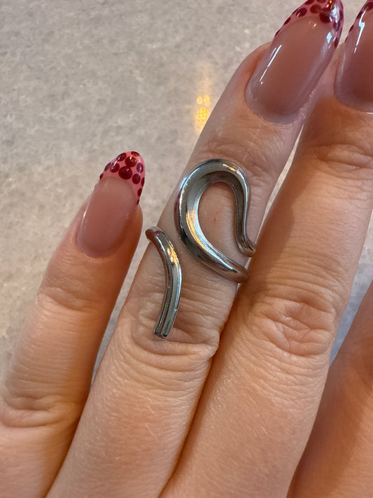 Ring open loop zilver