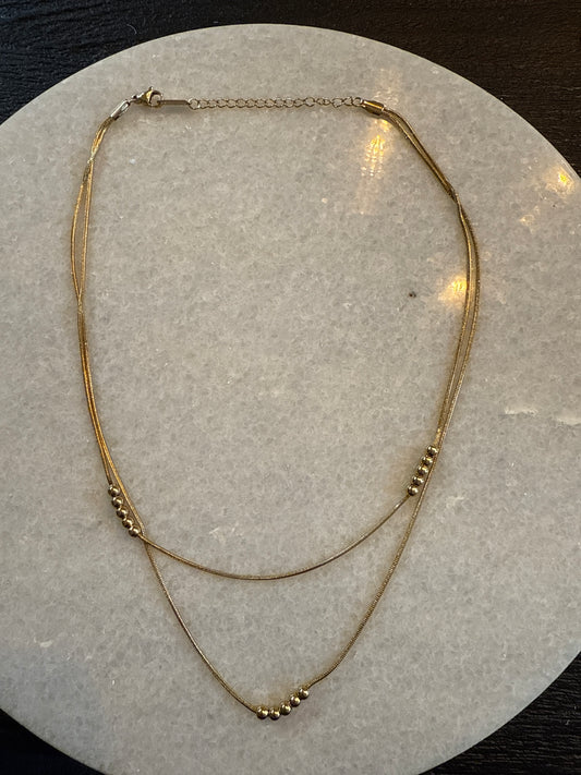 Ketting double dot goud