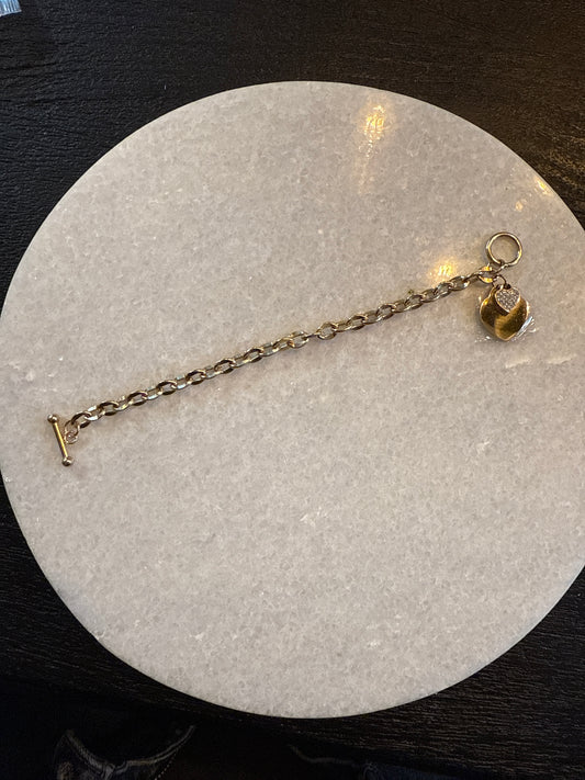 Armband hart steentjes goud