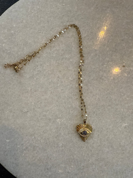 Ketting eye hart goud