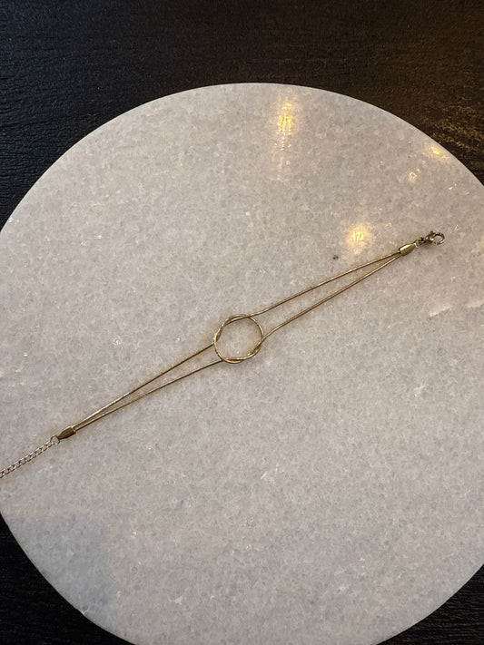 Armband double knot goud