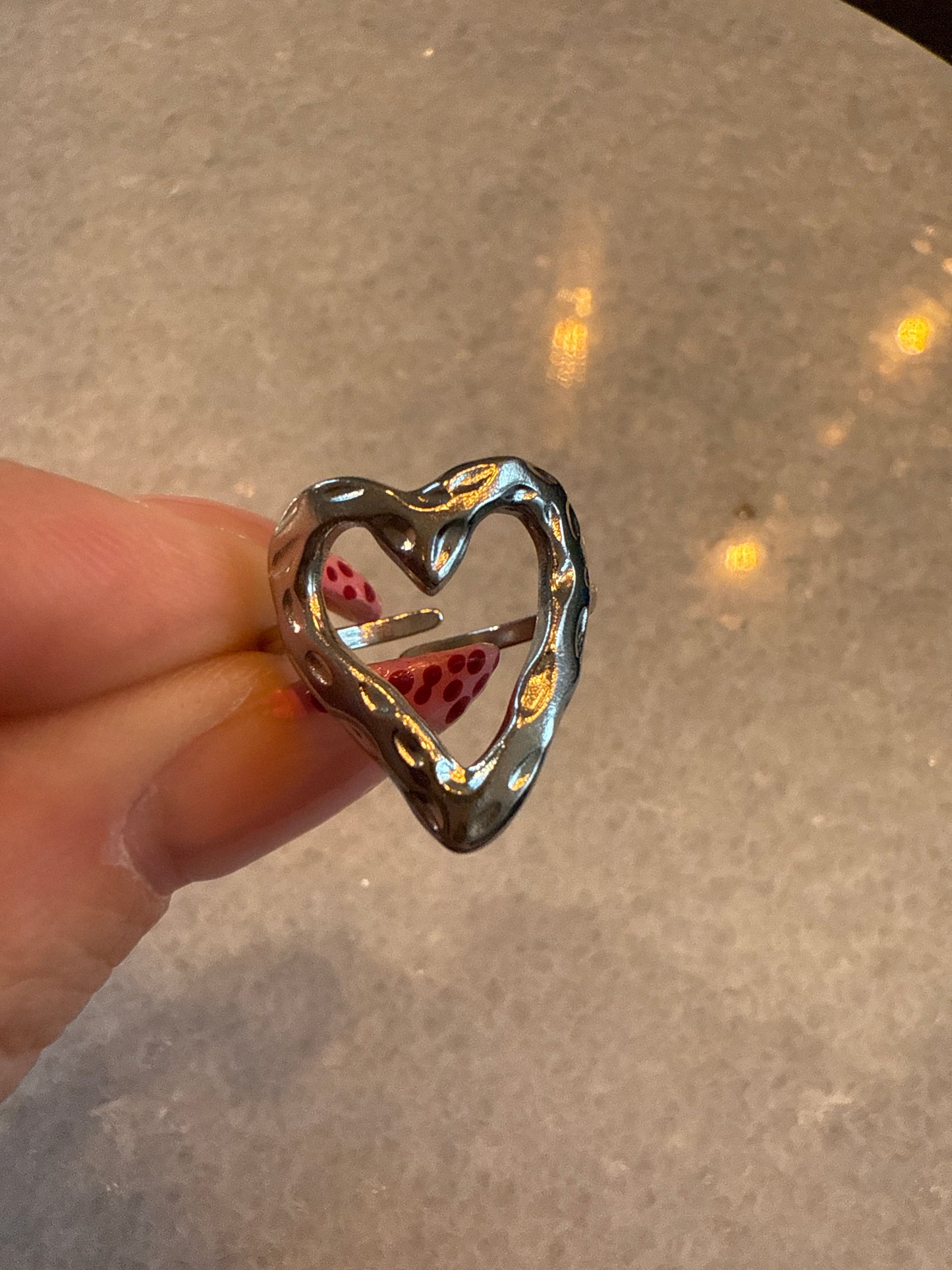 Ring open hart zilver