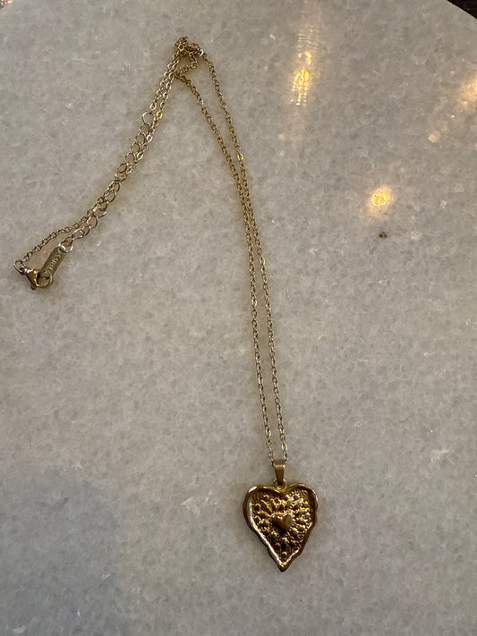 Ketting plat hart goud