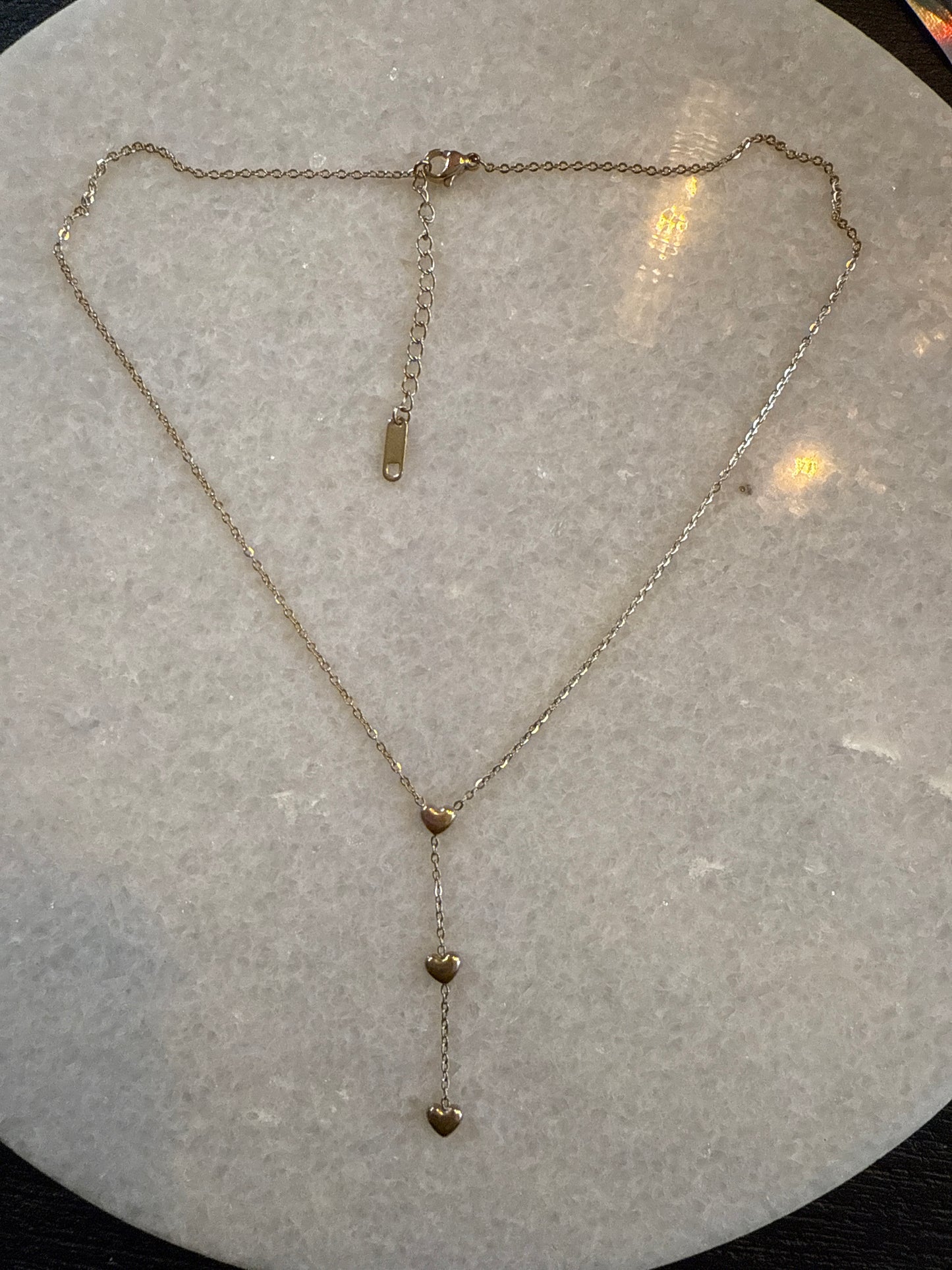 Ketting trippel hart goud