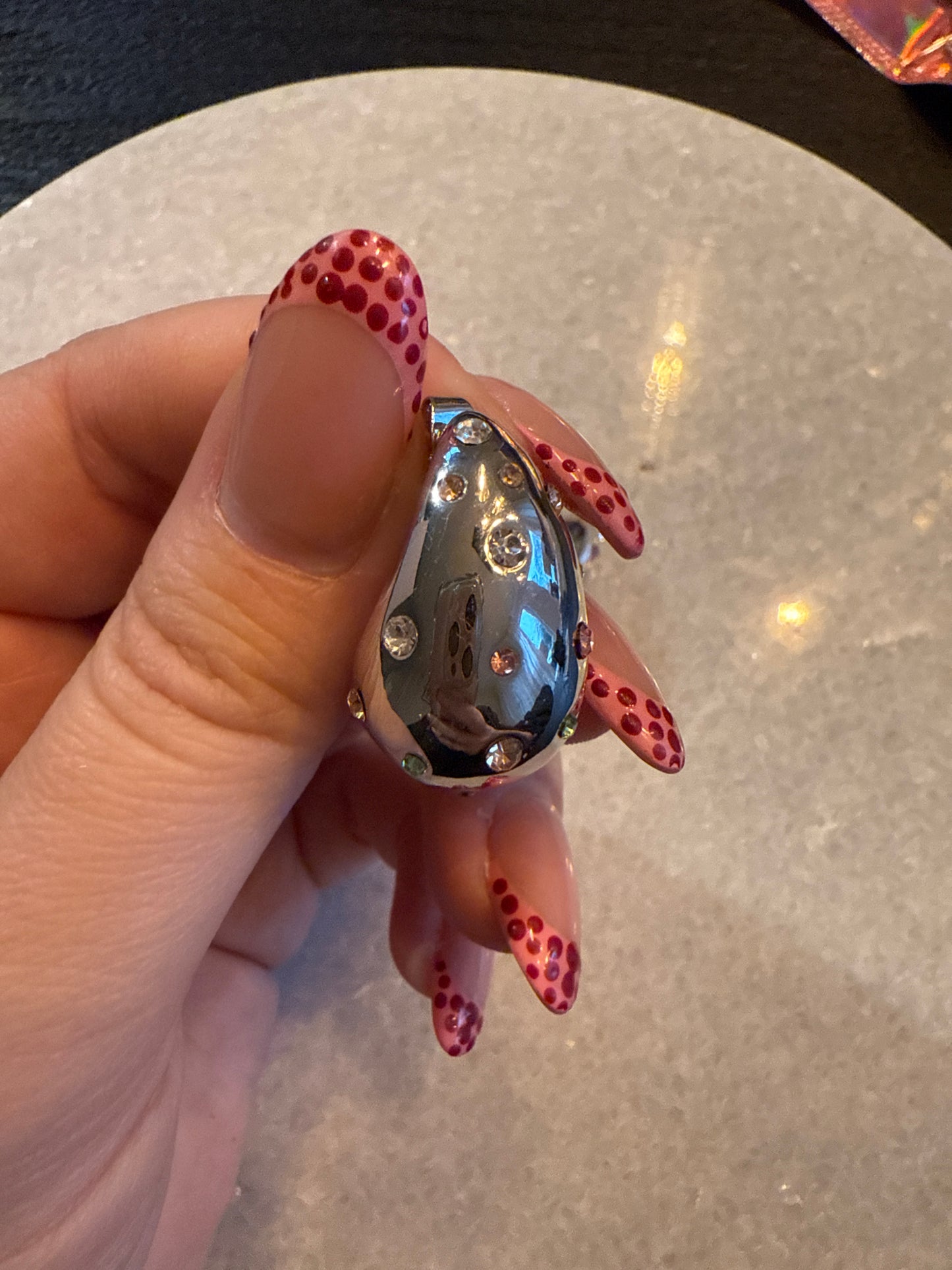 Oorbel drop zilver multicolor